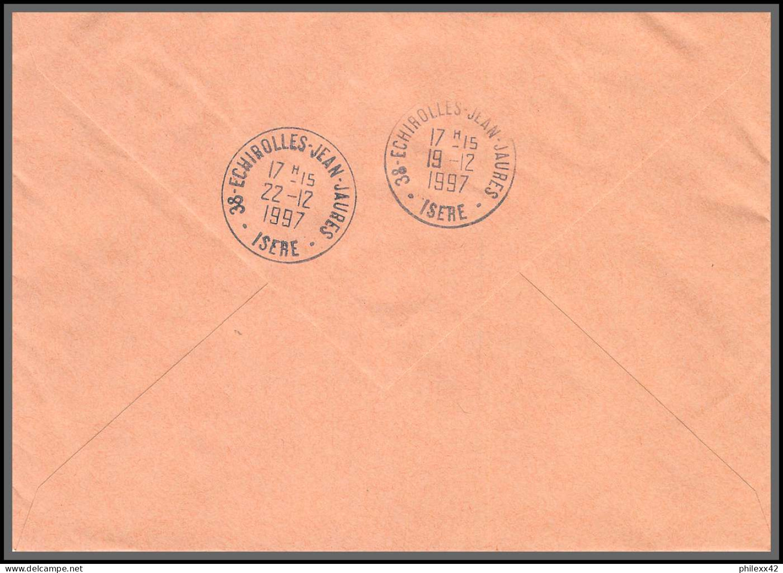 74425 Mixte Briat Luquet Atm Sabine Mayotte St Pierre 11/12/1997 Mana Guyane Echirolles Isère Lettre Cover Colonies - 1997-2004 Maríanne Du 14 Juillet