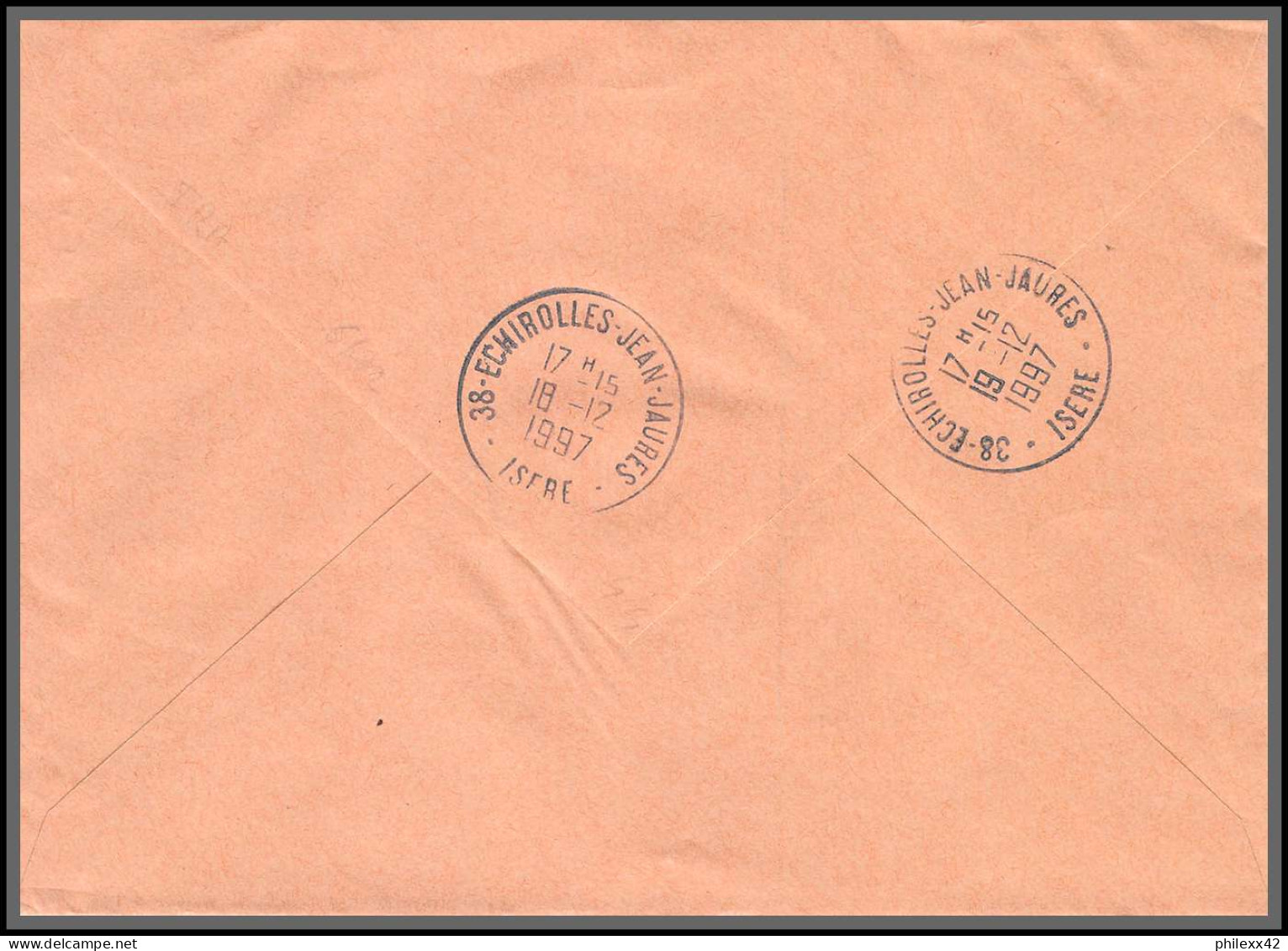 74486 Mixte Briat Luquet Mayotte St Pierre 11/12/1997 Iracoubo Guyane Echirolles Isère Lettre Cover Colonies - 1997-2004 Marianne Of July 14th