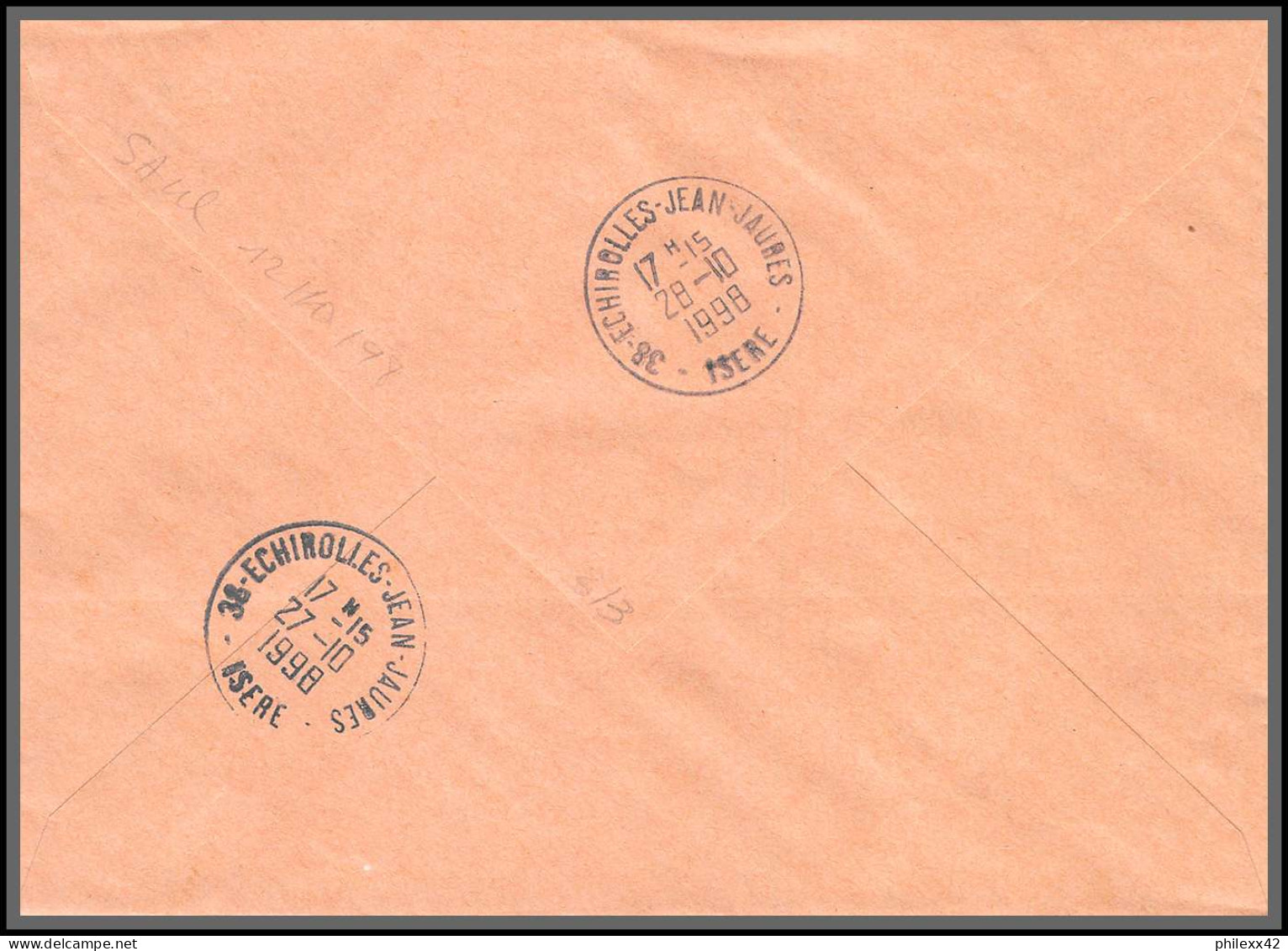 74506 Mixte Briat Luquet Mayotte St Pierre 1998 Saul Guyane Echirolles Isère Lettre Cover Colonies - 1997-2004 Marianna Del 14 Luglio