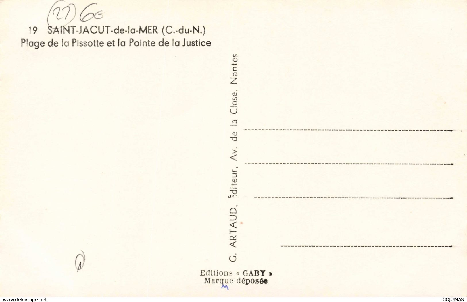 22 - SAINT JACUT DE LA MER_S26169_ Place De La Pissotte Et La Pointe De La Justice - CPSM 14x9 Cm - Saint-Jacut-de-la-Mer