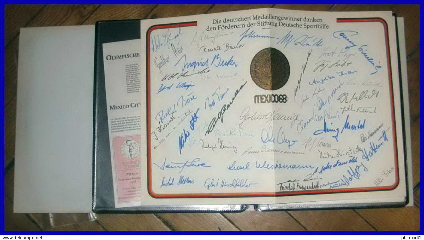 Collection Jeux Olympiques Olympic Games Mexique (Mexico) 1968 1 Classeur Lettre (cover Briefe) Signé (signed Autograph) - Autographes