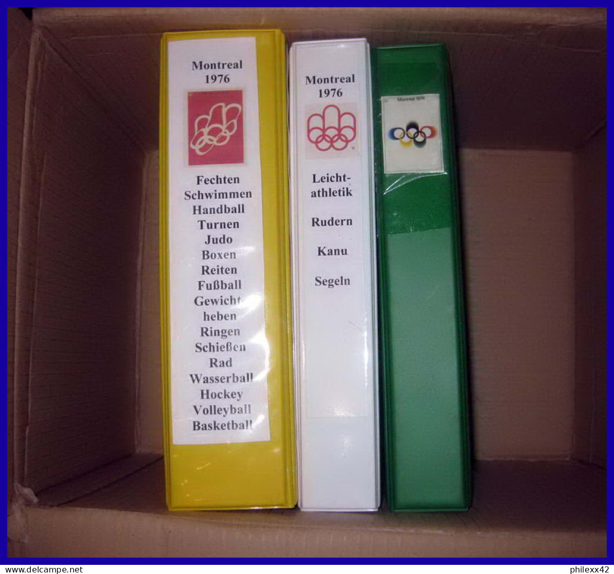 1 Carton Collection Jeux Olympiques (olympic Games) Montréal 1976 3 Classeurs Lettre Cover Briefe Signé Signed Autograph - Autographes