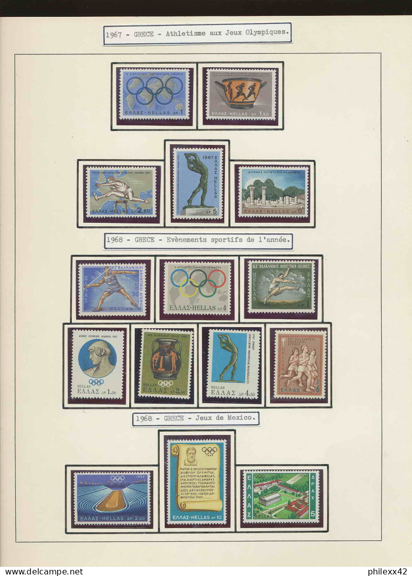 collection jeux olympiques (olympic games) part 09 - 1968 mexico / grenoble  proof  NON DENTELE ** (imperforate)