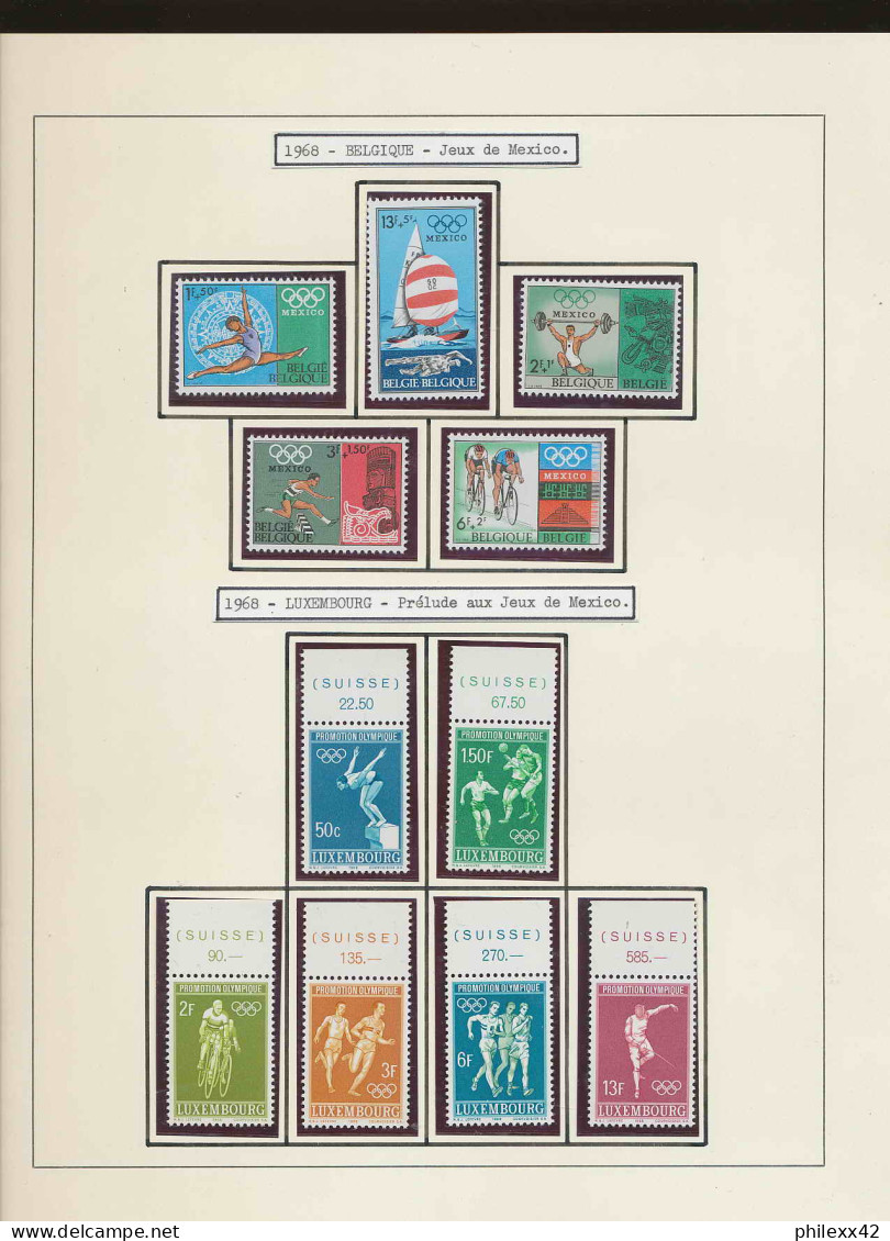 collection jeux olympiques (olympic games) part 09 - 1968 mexico / grenoble  proof  NON DENTELE ** (imperforate)