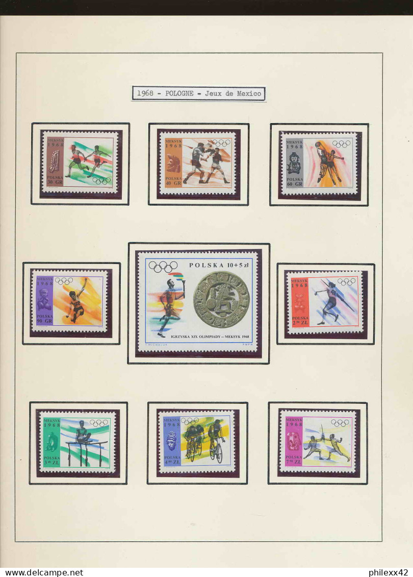 collection jeux olympiques (olympic games) part 09 - 1968 mexico / grenoble  proof  NON DENTELE ** (imperforate)