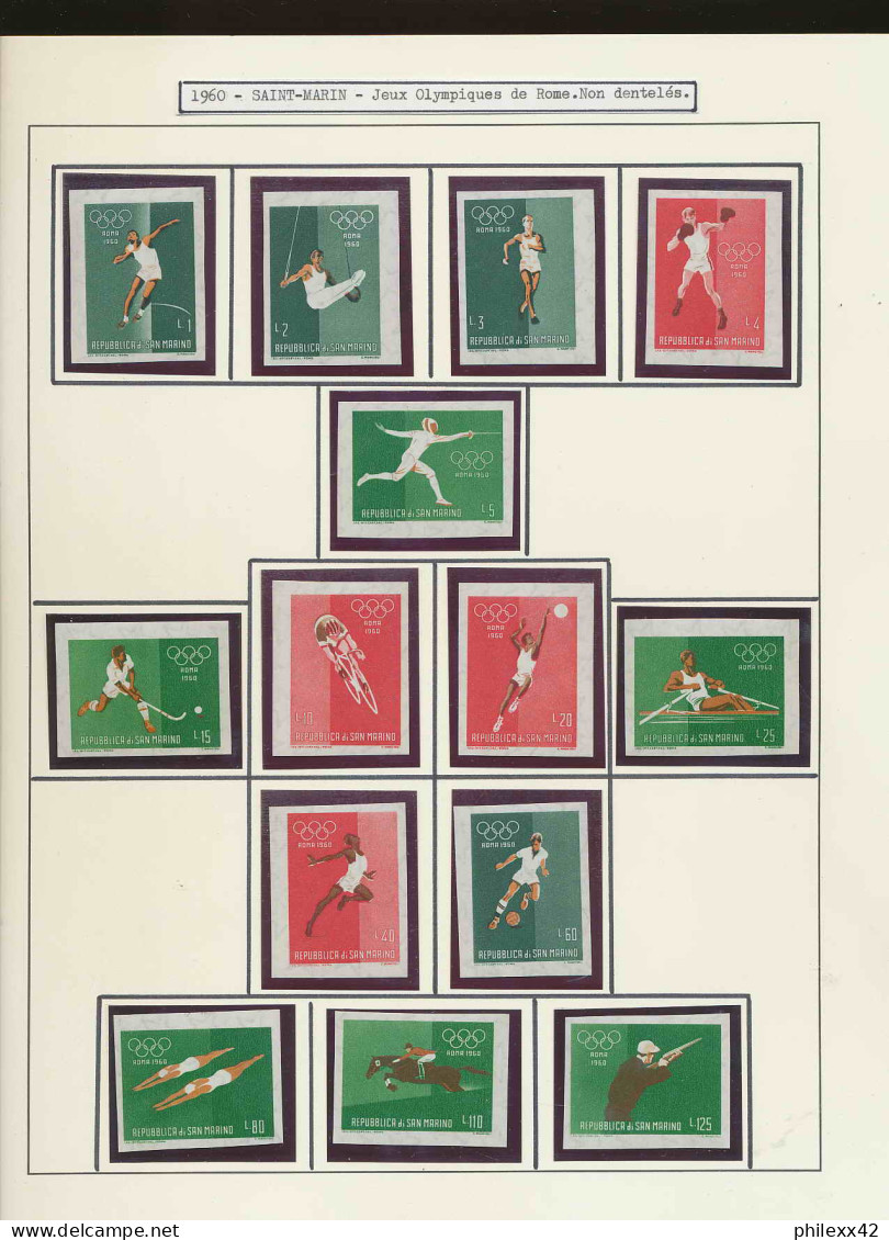 collection jeux olympiques (olympic games) part 10 - 1960 rome squaw valley  proof NON DENTELE ** (imperforate)