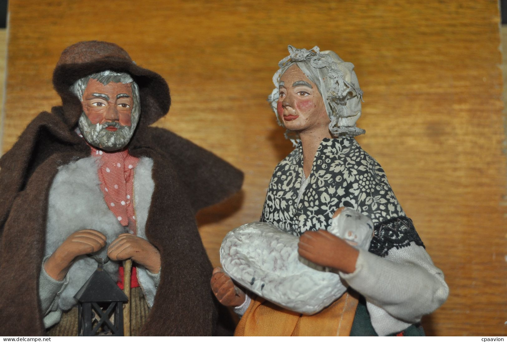 COUPLE DE SANTONS LE BERGER ET LA BERGERE - Santons