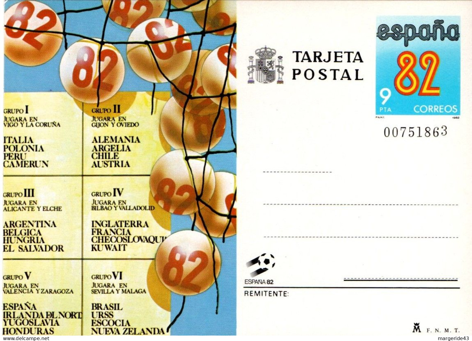 ESPAGNE ENTIER NEUF FOOTBALL ESPANA 82 - 1931-....