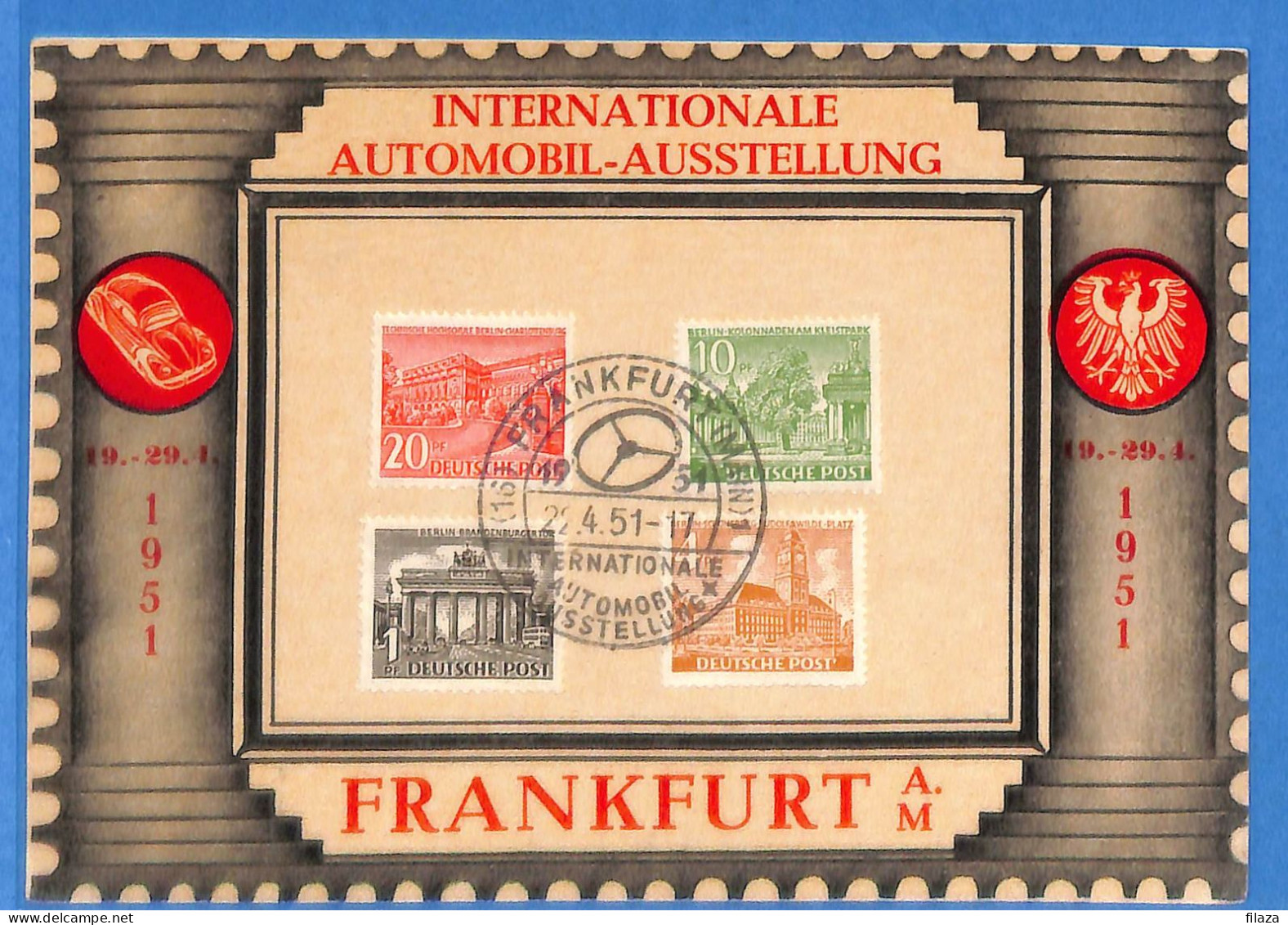 Berlin West 1951 - Carte Postale De Frankfurt - G28583 - Cartas & Documentos