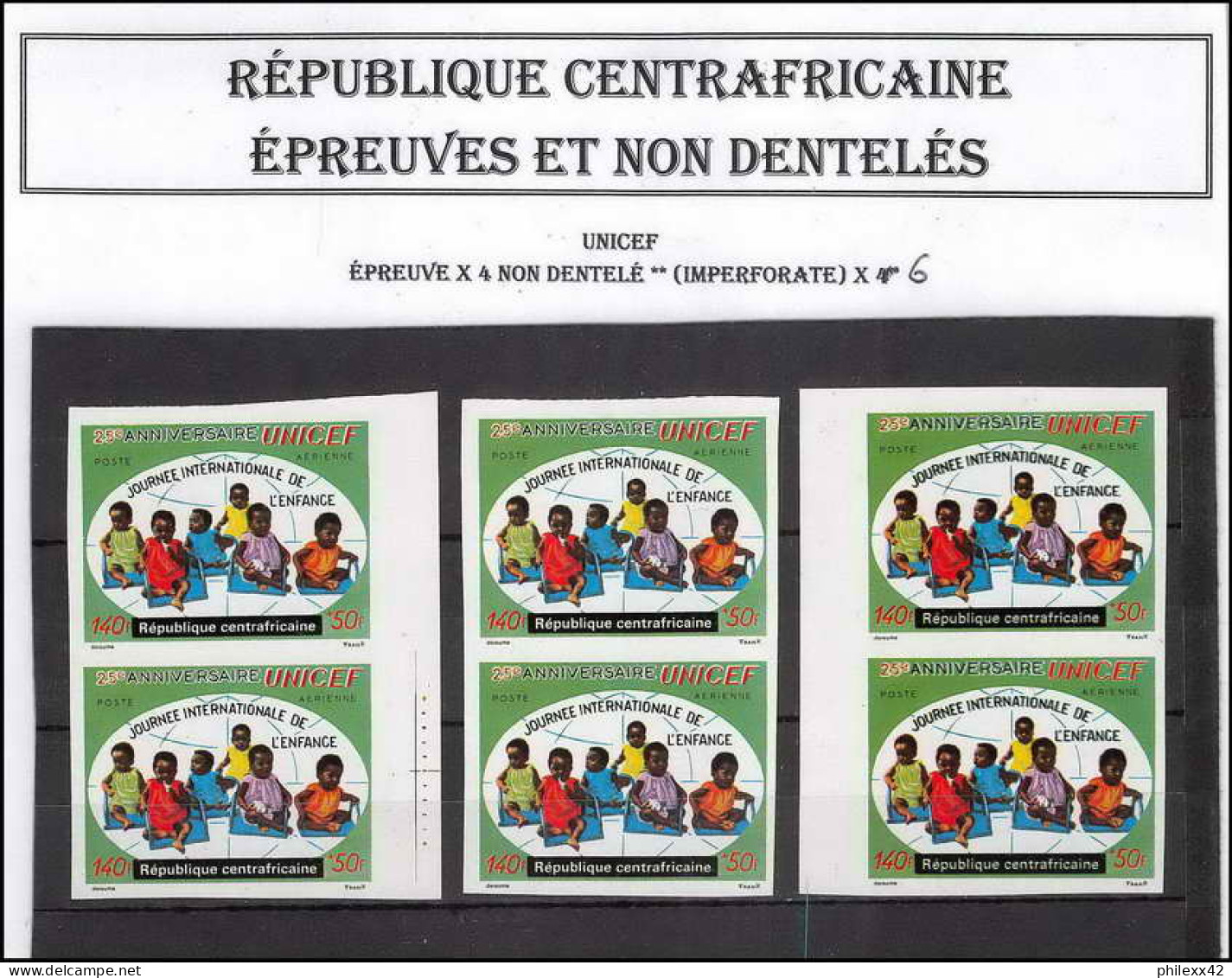 Discount - Collection / lot république centrfricaine non dentelé ** (imperforate ) + épreuve de luxe / deluxe proof