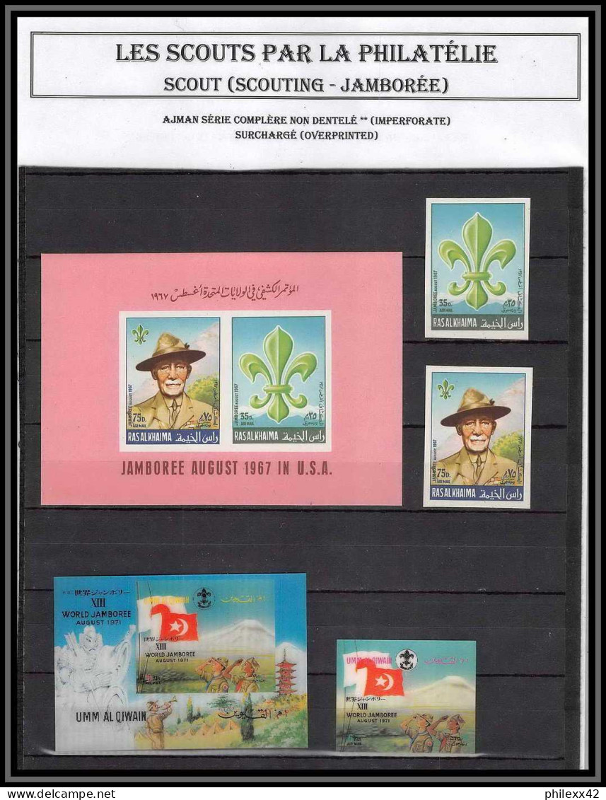 Superbe collection thématique Scouts jamboree neuf ** mnh épreuves, non dentelé ** (imperf)  118 photos en descriptions