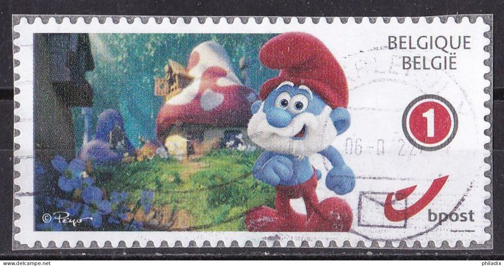 Belgien My Stamp Papa Schlumpf O/used (A4-11) - Altri & Non Classificati