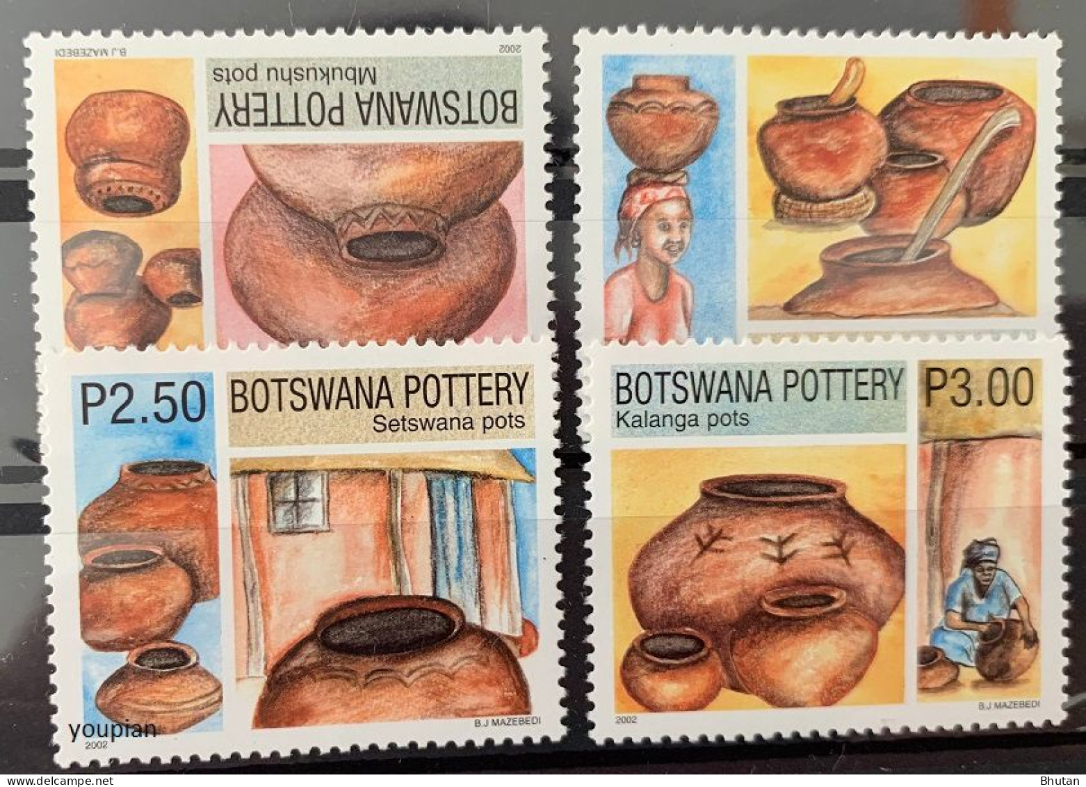 Botswana 2002, Pottery, MNH Stamps Set - Botswana (1966-...)