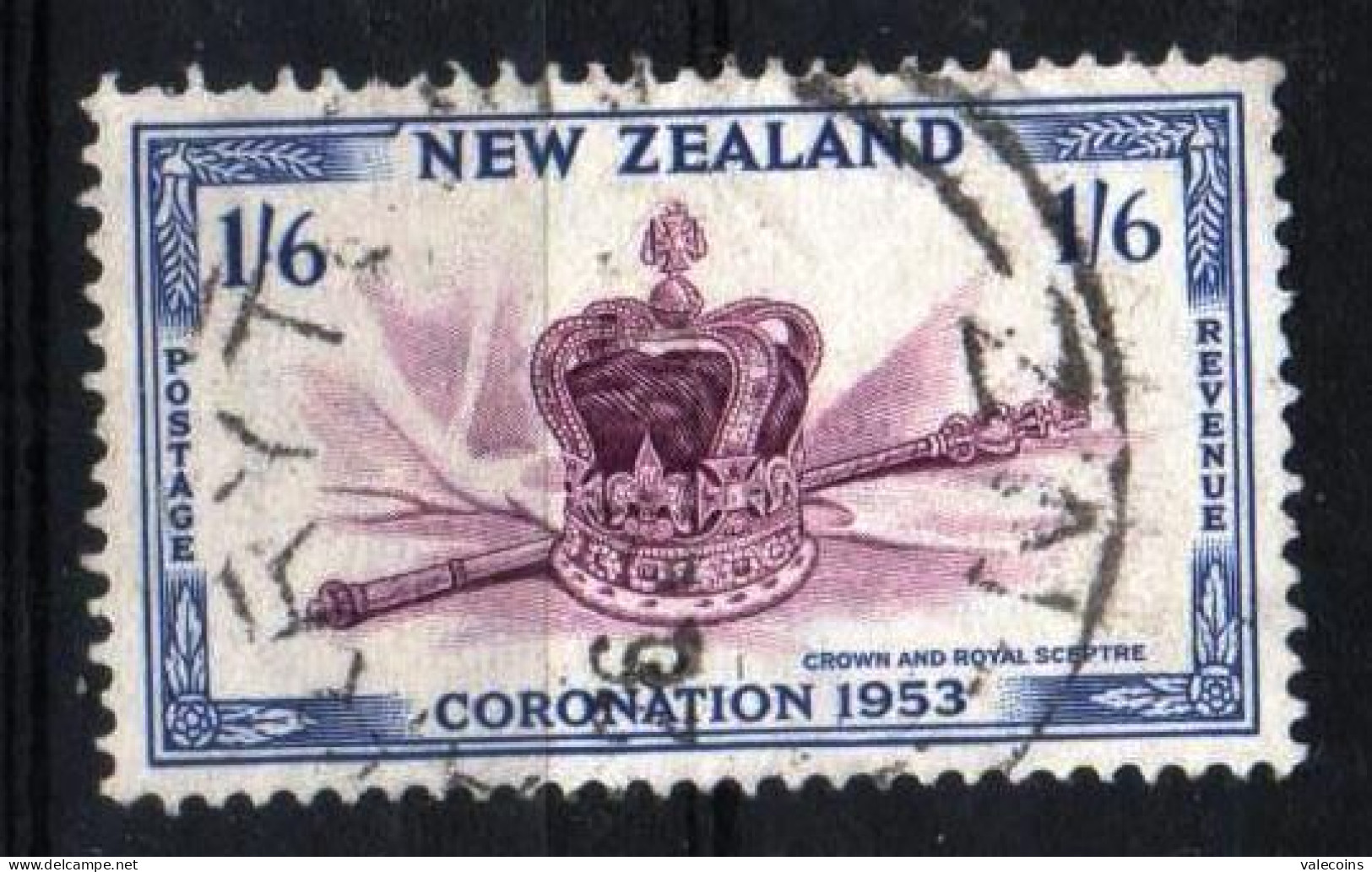 New Zealand Nuova Zelanda - 1953 - Coronation Crown And Royal Sceptre - Used Stamp          MyRef:F - Gebraucht