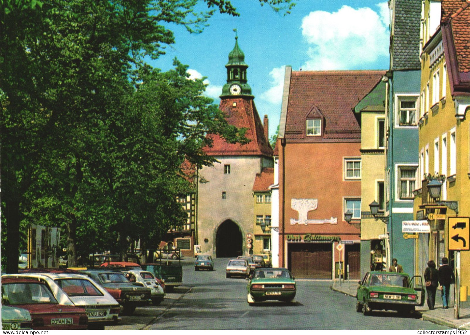 WEIDEN, BAVARIA, ARCHITECTURE, TOWER WITH CLOCK, CARS, GERMANY, POSTCARD - Weiden I. D. Oberpfalz