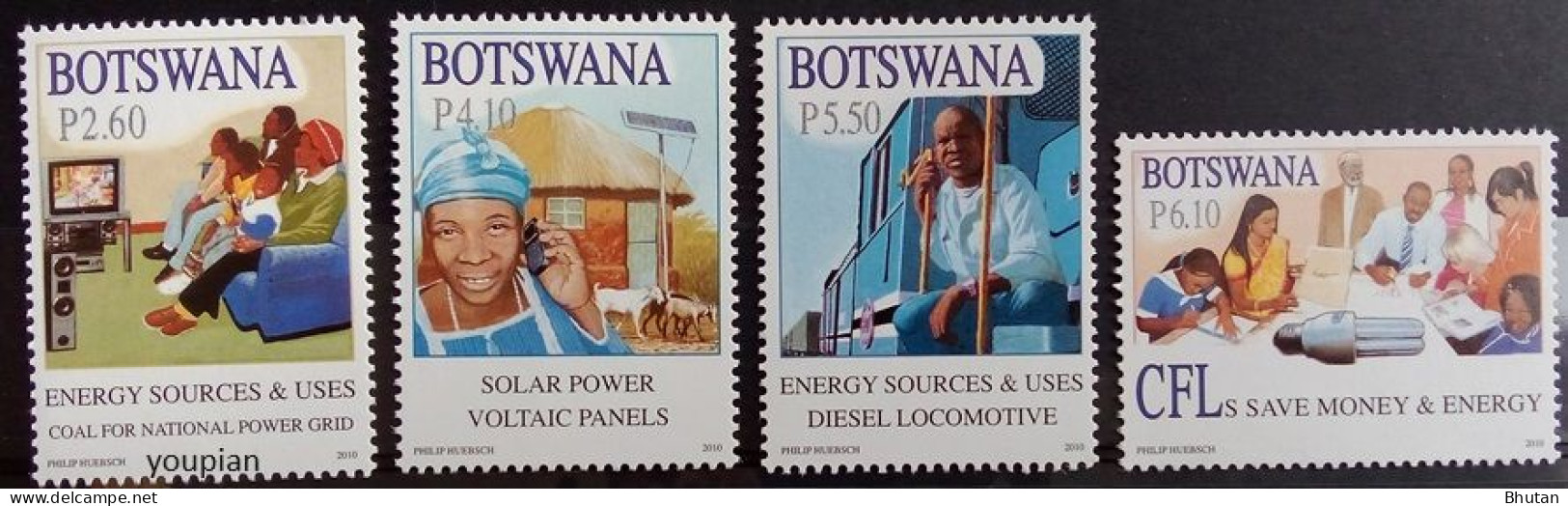 Botswana 2010, Energy Sources And Consumption, MNH Stamps Set - Botswana (1966-...)