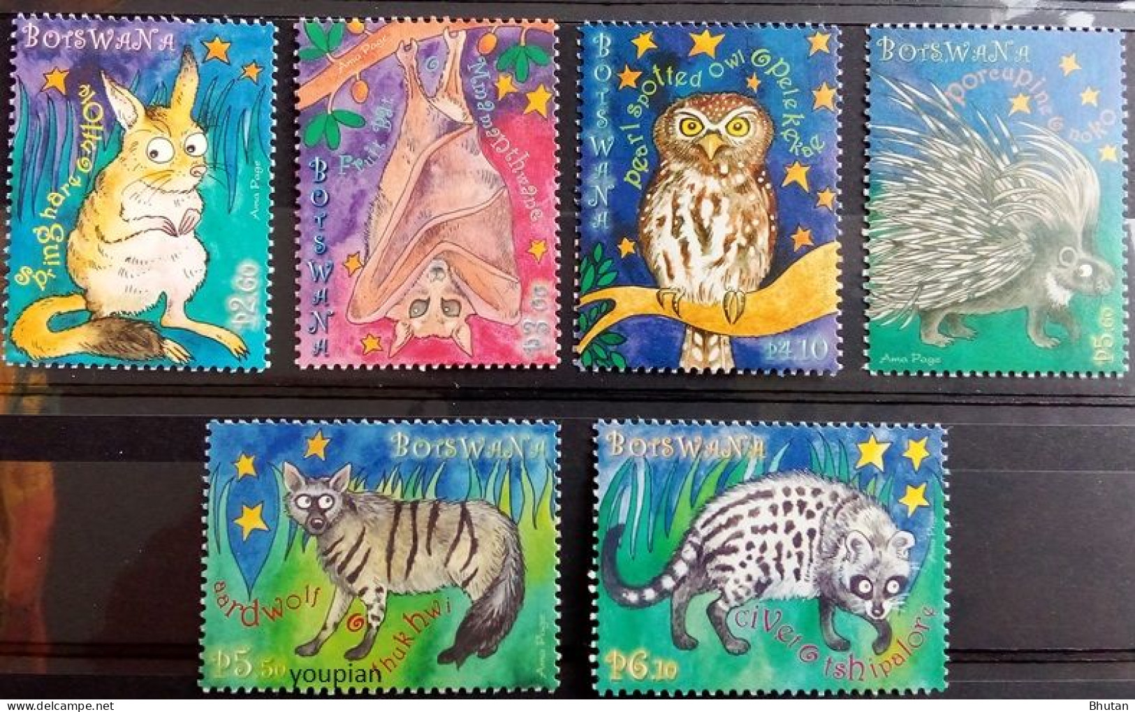 Botswana 2010, Nocturnal Animals, MNH Stamps Set - Botswana (1966-...)