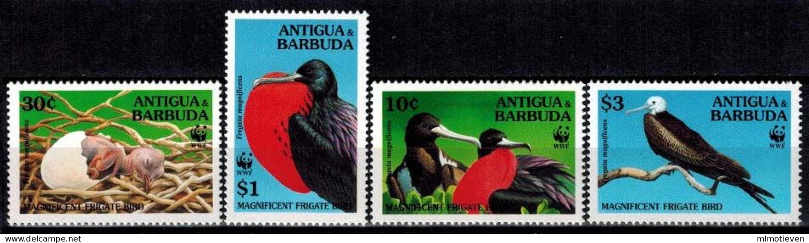 MDB-BK8-578 MDW MINT ¤ ANTIGUA & BARBUDA 1994 4w In Serie ¤ FRIGATE BIRD - OISEAUX - BIRDS - AVES - VOGELS - VÖGEL - - Palmípedos Marinos