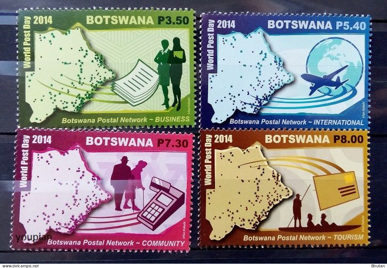 Botswana 2014, Botswana Postal Network, MNH Unusual Stamps Set - Botswana (1966-...)