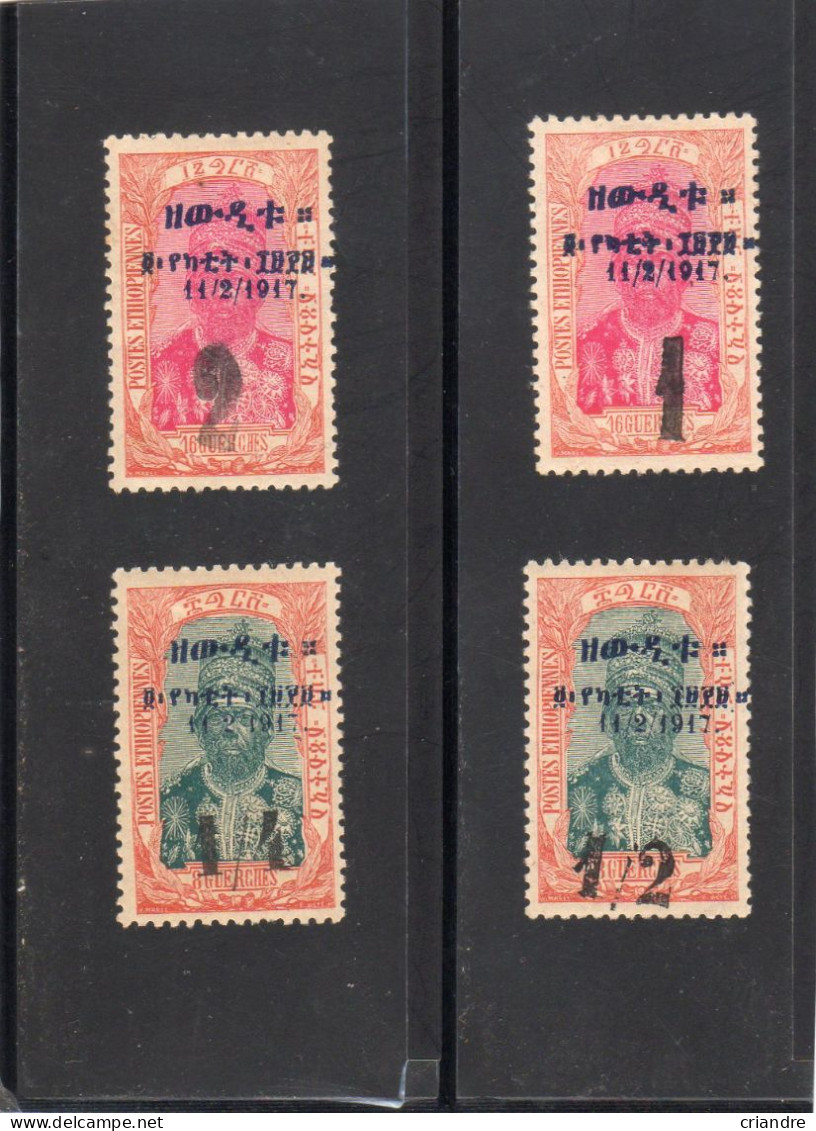 Ethiopie, Année 1917   Avec Surcharge  N° 113*,114*,115*116* - Etiopia
