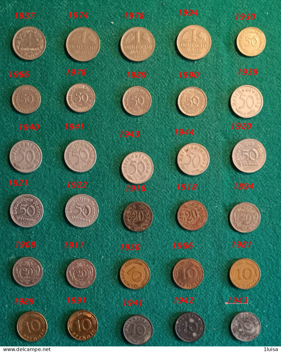 GERMANIA 30 Monete Originali Differenti Per Data - Collections
