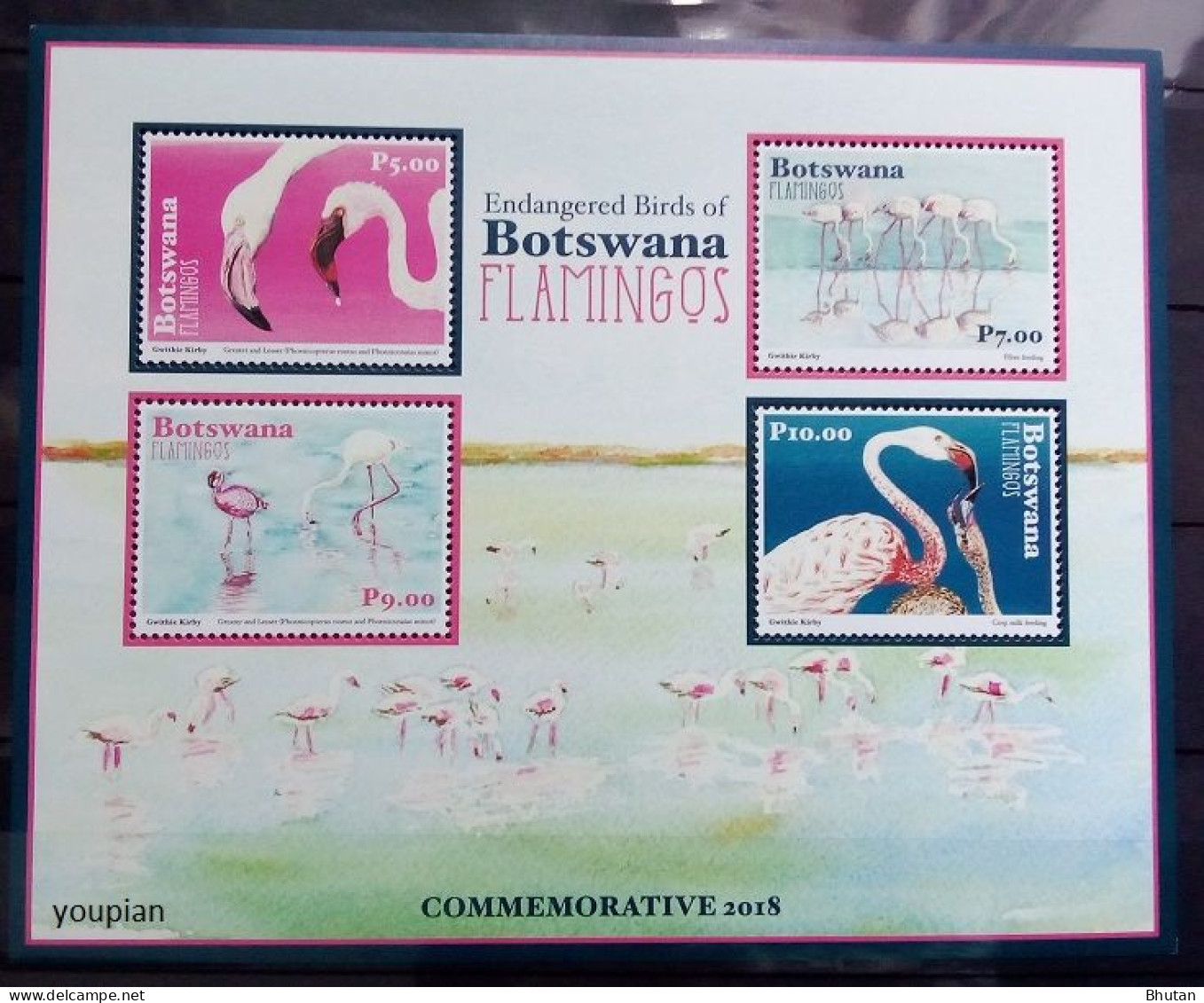 Botswana 2018, Flamingos, MNH S/S - Botswana (1966-...)