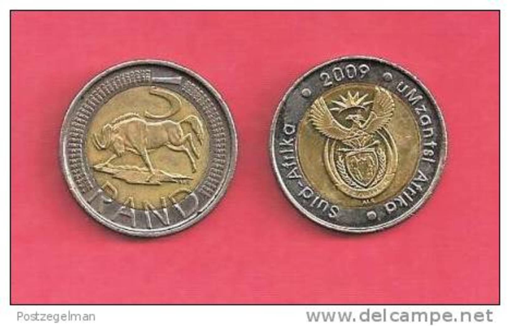 SOUTH AFRICA  2009 Nicely Used 5 Rand Coin Nr. 166C - Afrique Du Sud