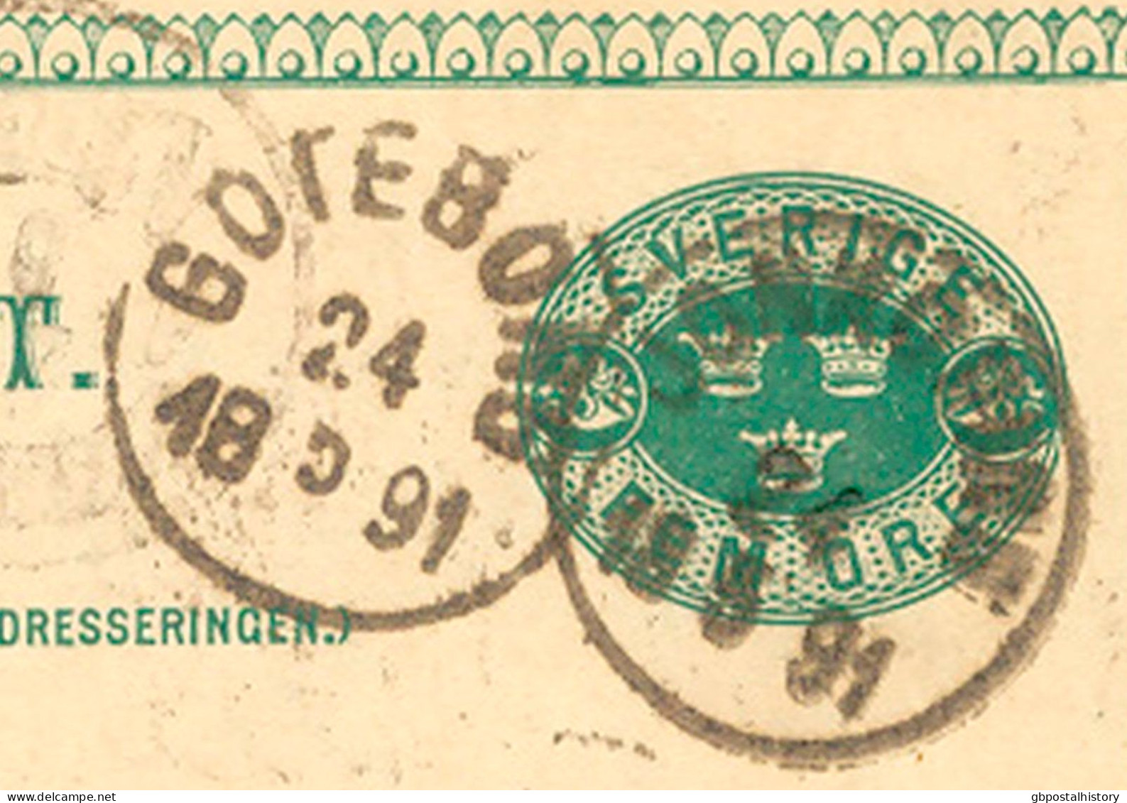 SCHWEDEN 1891, "JÖNKÖPING" Und "GÖTEBORG" K1 Klar A. 5 (FEM) Öre Grün GA-Postkarte, Kab.    SWEDEN VILLAGE POSTMARKS - 1885-1911 Oscar II
