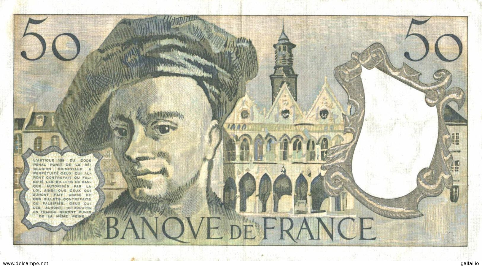 BILLET 50 FRANCS QUENTIN DE LA TOUR DE 1984 N.37 - 50 F 1976-1992 ''quentin De La Tour''