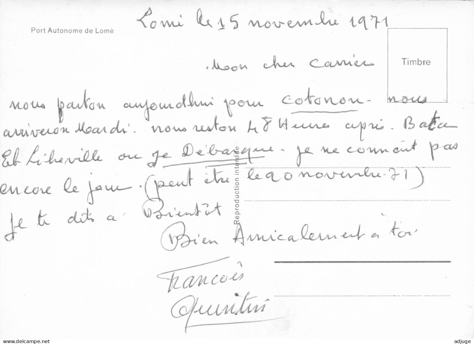 CPSM- Togo - LOMÉ - Le Port Autonome - CARGOS à QUAI ** 2 Scans - Togo