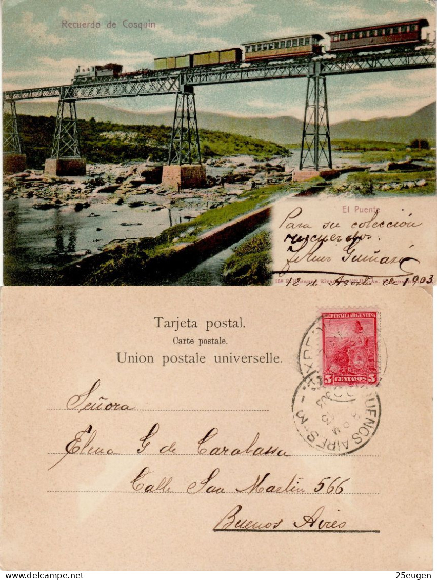 ARGENTINA 1903 POSTCARD SENT TO BUENOS AIRES - Lettres & Documents