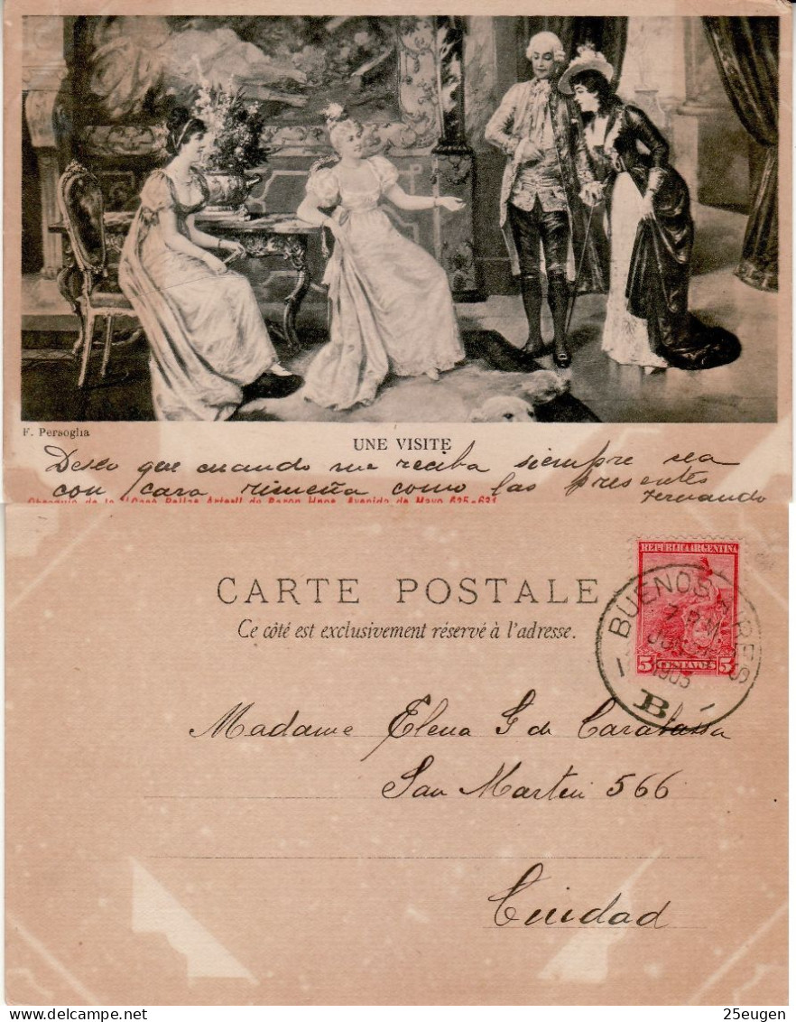 ARGENTINA 1903 POSTCARD SENT TO BUENOS AIRES - Storia Postale