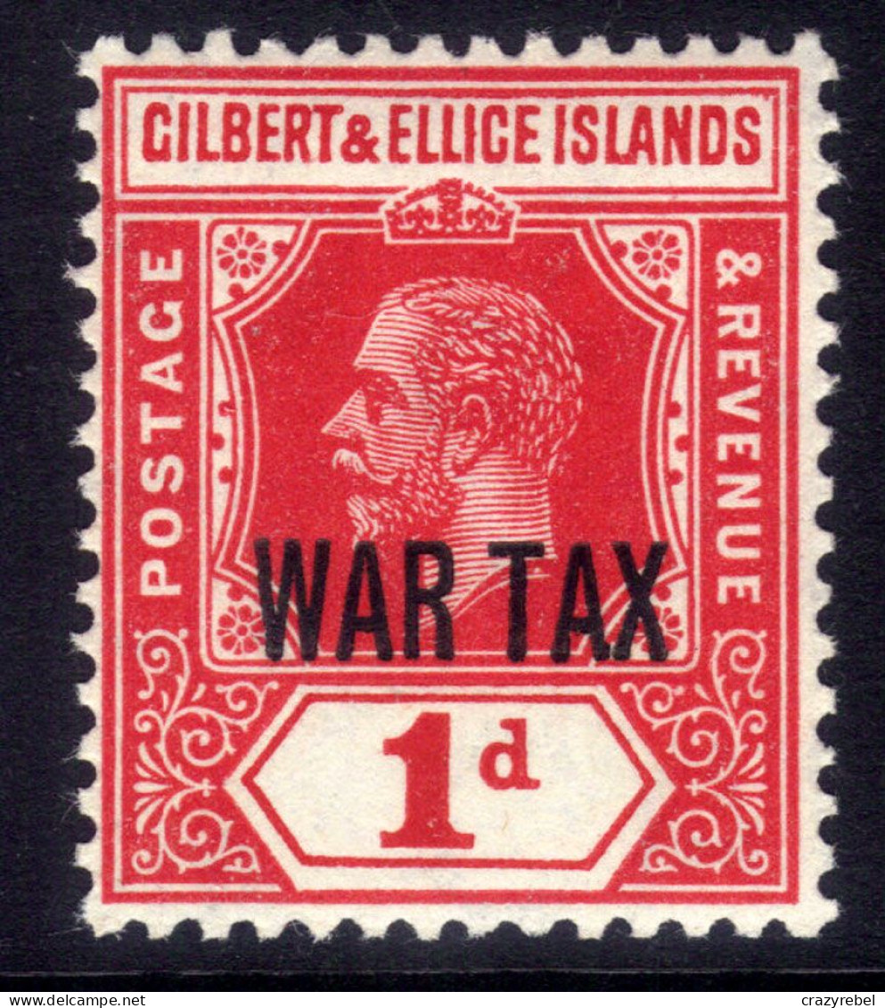 Gilbert & Ellice Isl 1918 KGV 1d Red Umm Ovpt WAR TAX SG 26 ( C452 ) - Gilbert & Ellice Islands (...-1979)