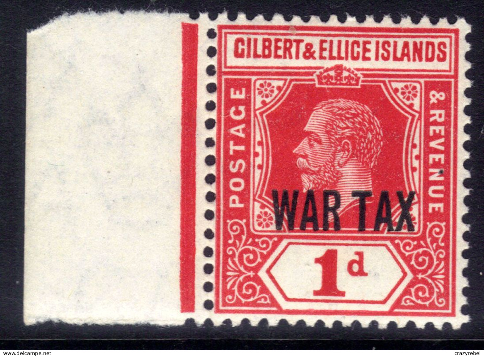 Gilbert & Ellice Isl 1918 KGV 1d Red Umm Ovpt WAR TAX SG 26 ( K152 ) - Gilbert- Und Ellice-Inseln (...-1979)