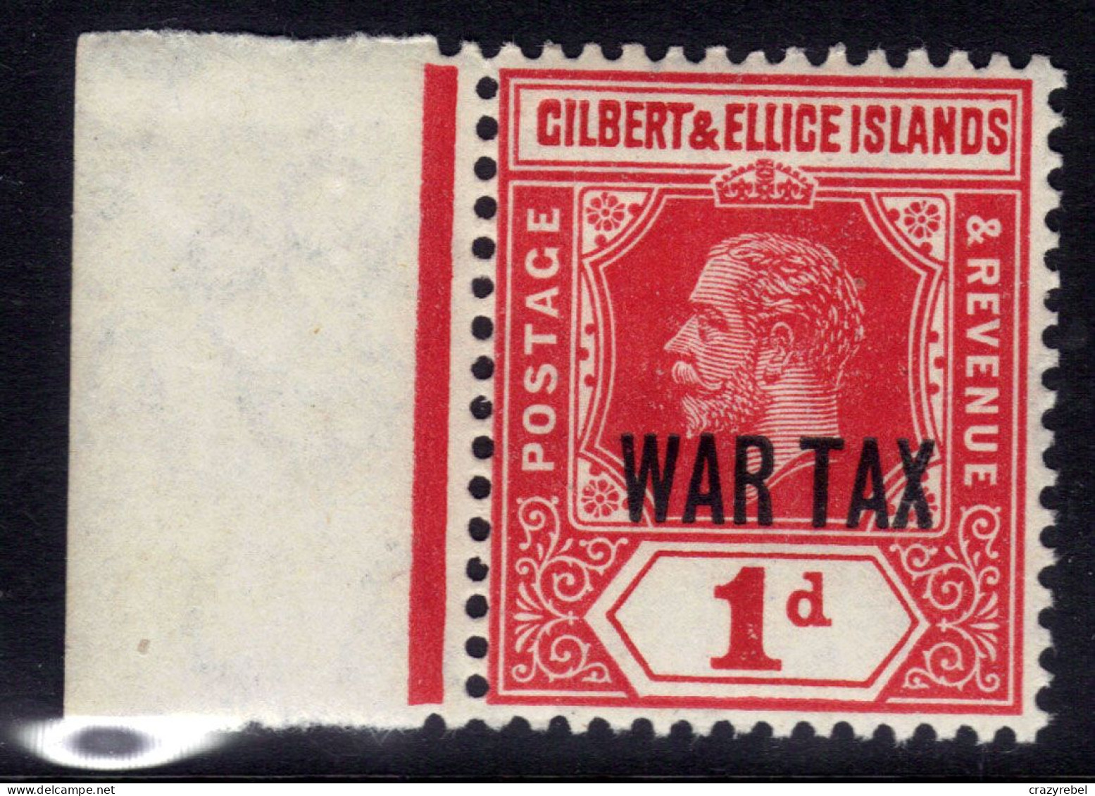 Gilbert & Ellice Isl 1918 KGV 1d Red Umm Ovpt WAR TAX SG 26 ( C200 ) - Îles Gilbert Et Ellice (...-1979)
