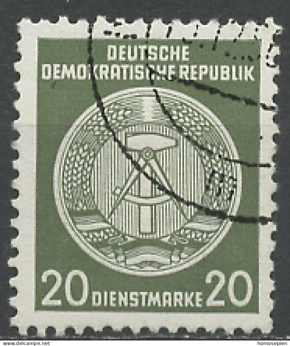 Allemagne Démocratique - Germany - Deutschland Service 1956 Y&T N°S28 - Michel N°D28 (o) - 20p Armoirie - Fond Ligné - Afgestempeld