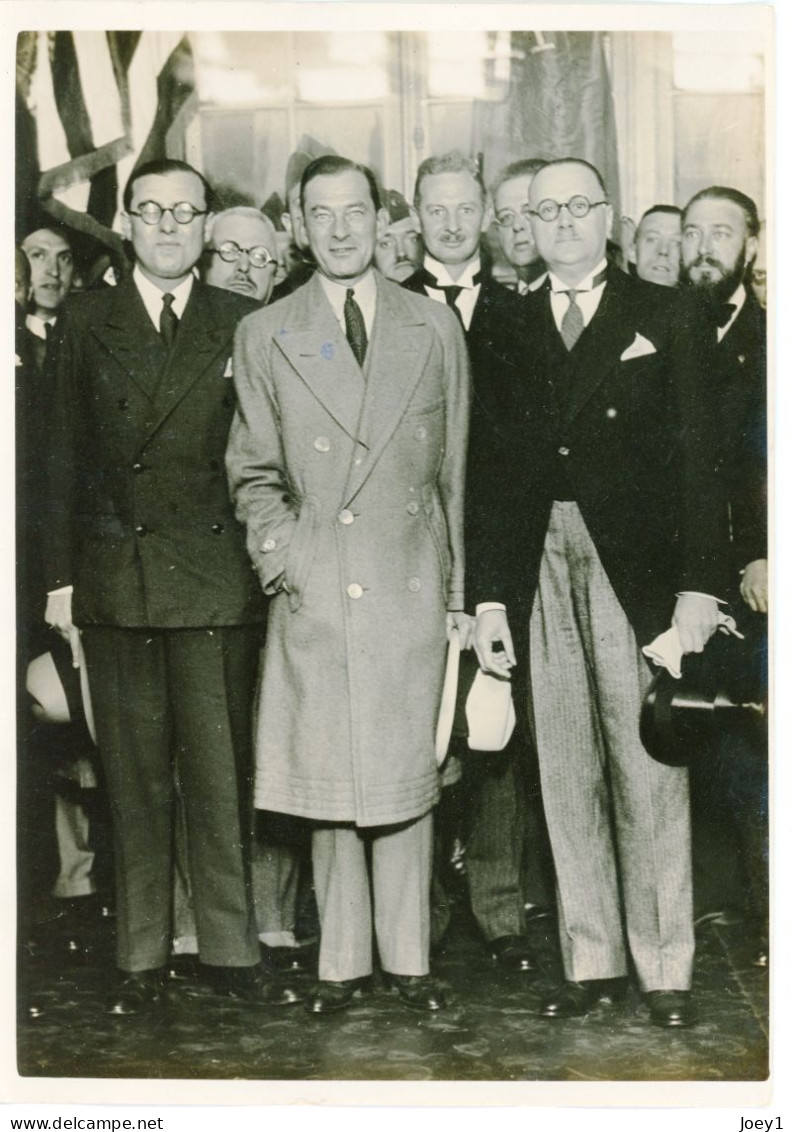 Photo Meurisse Années 1930,l'arrivée De James Walker Maire De New York à Paris, Format 13/18 - Geïdentificeerde Personen