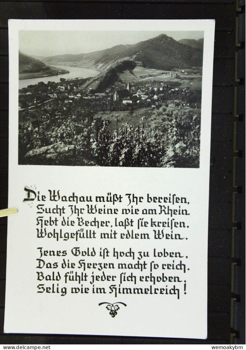 Österreich: Ansichtskarte Von Spitz A. D. Donau Mit Spruch Auf Wachau - Nicht Gelaufen, Um 1930 - Wachau