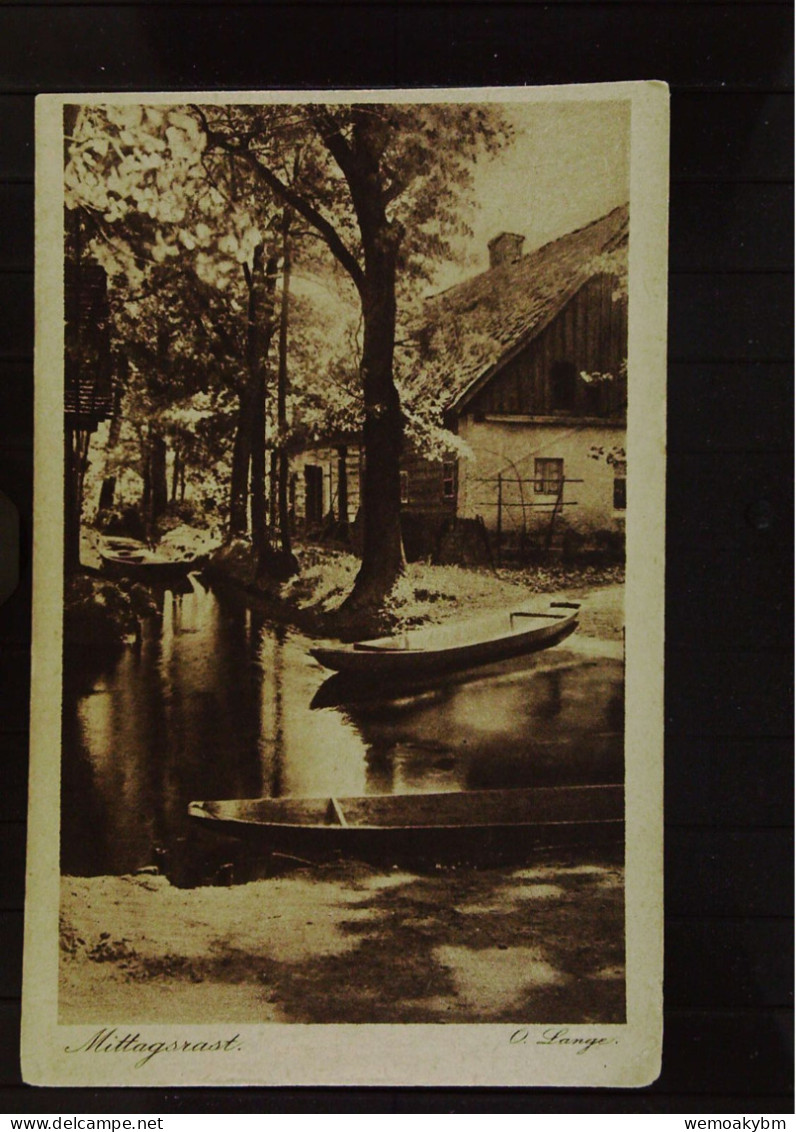 DR: Heimatkarte 345 Vom Spreewald, Mittagsrast O. Lange -nicht Gelaufen Um 1920 - Lübben (Spreewald)