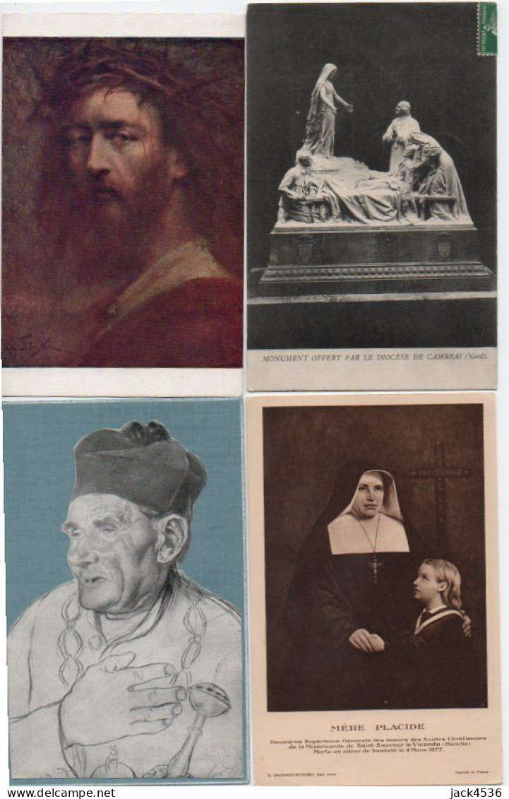 Lot de 32 cartes postale anciennes - Religion catholique - Personnages, scènes,