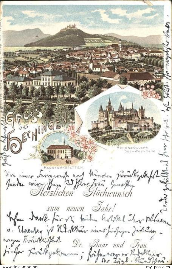 41791756 Hechingen Panorama Mit Burg Hohenzollern Kloster Stetten Neujahrskarte  - Hechingen