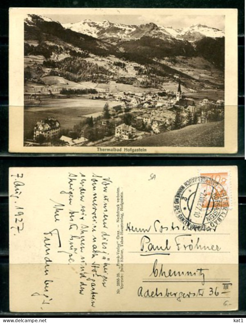 K20334)Ansichtskarte: Bad Hofgastein, Totale, Gelaufen 1927 - Bad Hofgastein