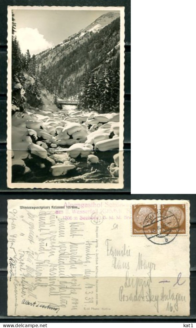 K20336)Ansichtskarte: Krimml, Gelaufen 1939 - Krimml