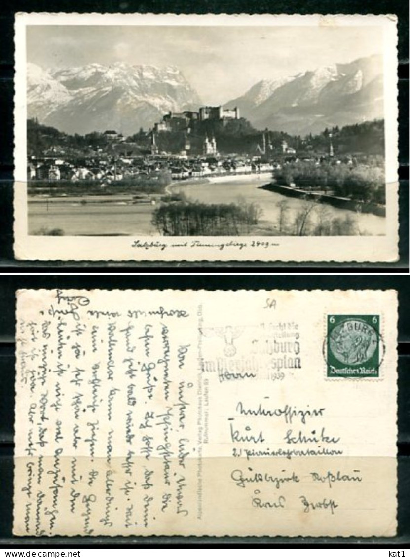 K20339)Ansichtskarte: Salzburg, Totale, Gelaufen 1939 - Salzburg Stadt