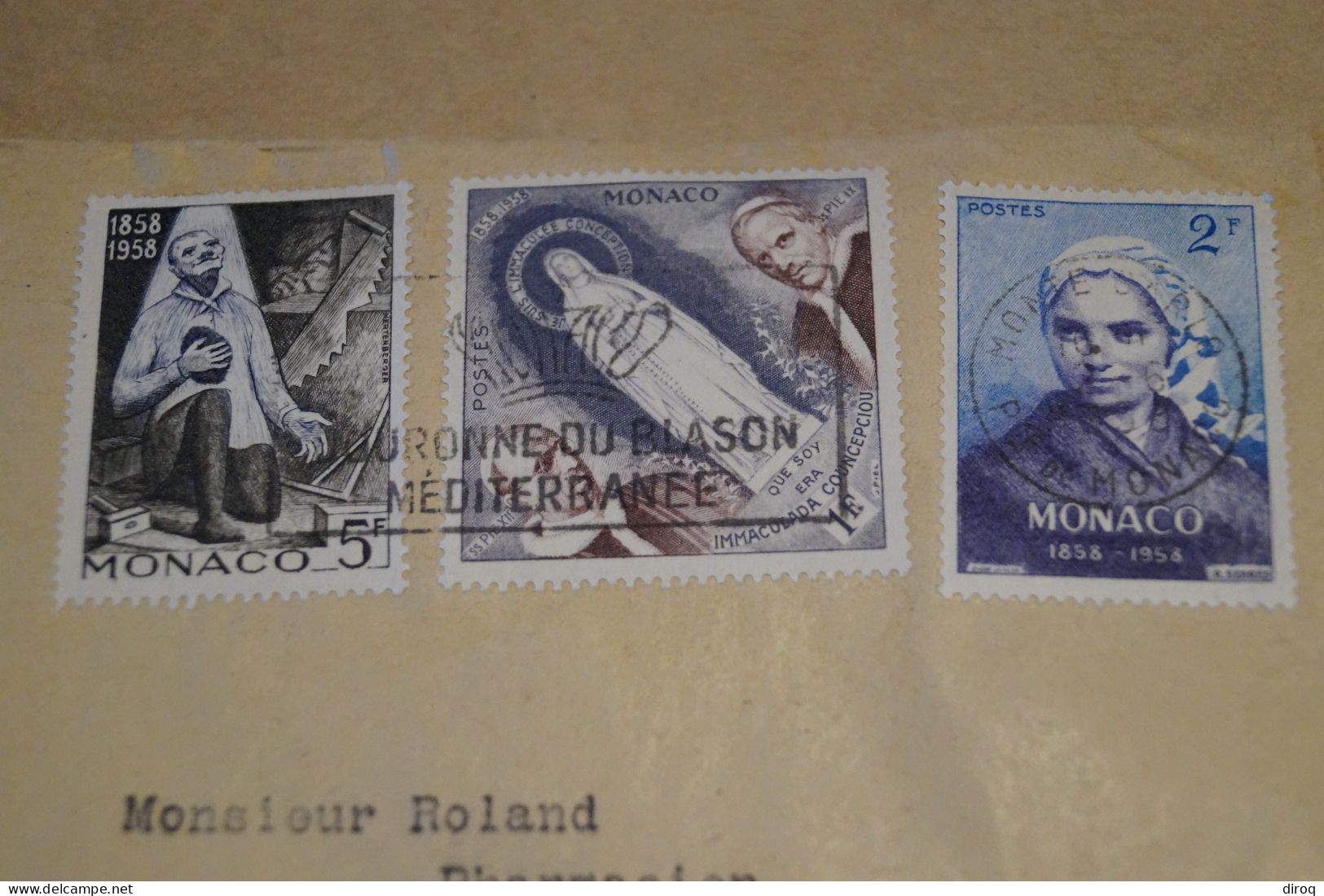 Bel Envoi De Monaco En Belgique,1958,avec 3 Timbres, Belles Oblitérations,pour Collection - Lettres & Documents
