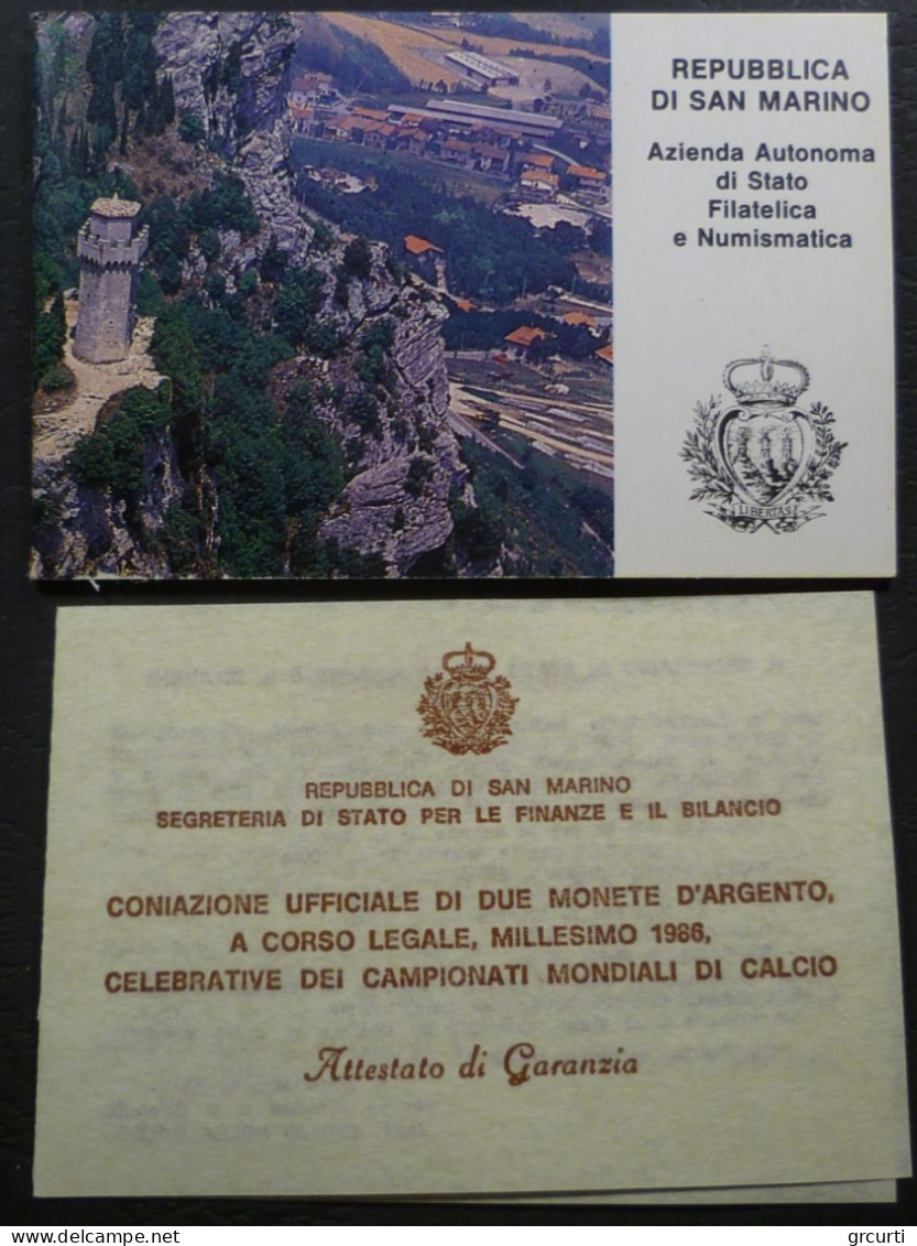 San Marino - 500 + 1.000 Lire 1986 - Campionati Mondiali Di Calcio In Messico - Gig. 202 - KM# 196 + 197 - Saint-Marin