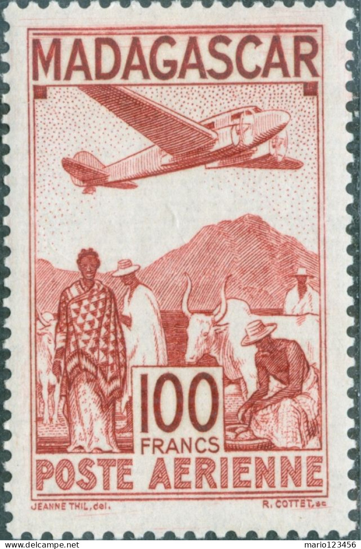 MADAGASCAR, POSTA AEREA, AIRMAIL, 1944, FRANCOBOLLI NUOVI (MLH*) Mi:MG 384, Scott:MG C26, Yt:MG PA62 - Nuovi