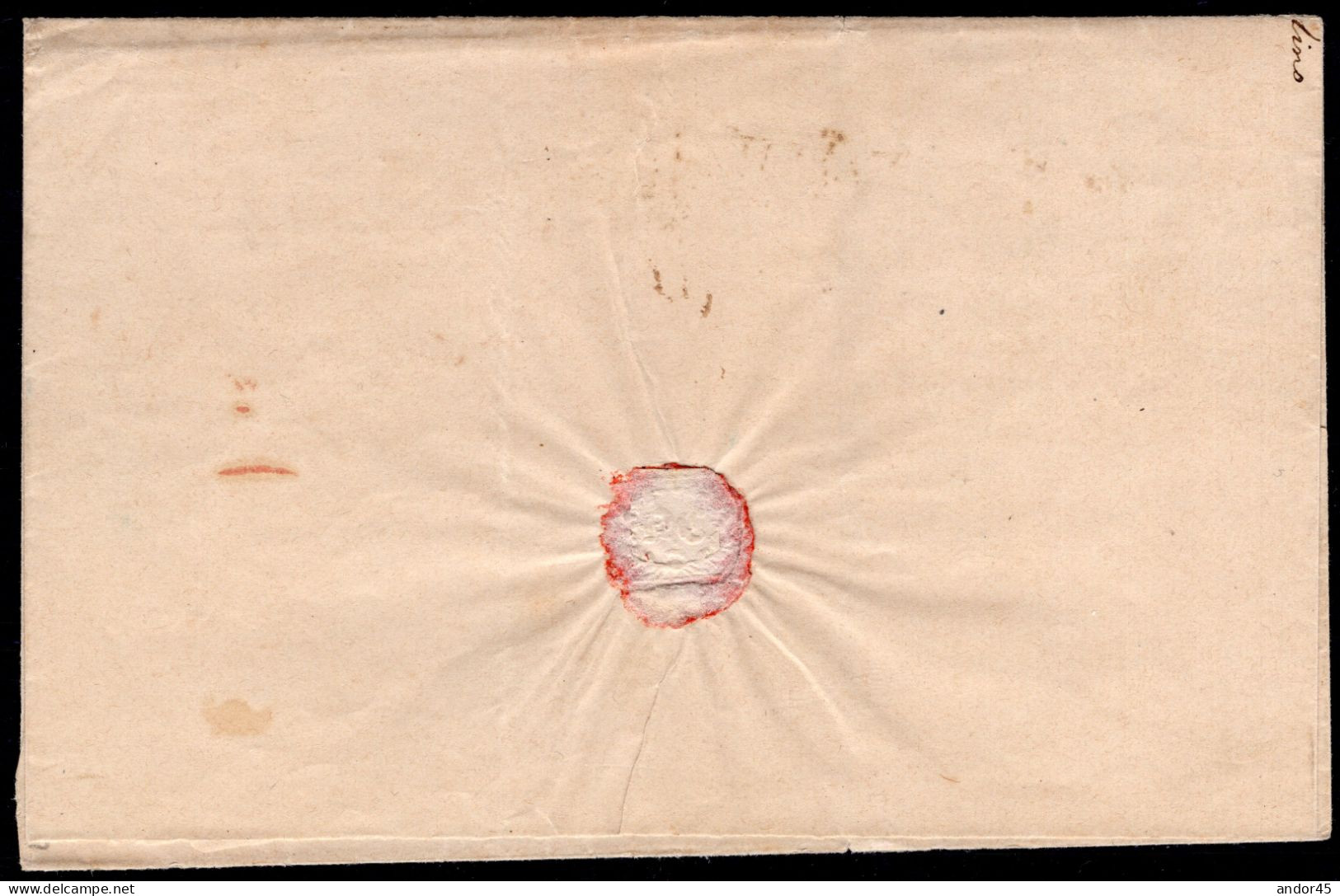 1861 22 MAR 2 GR.LILLA ROSA SASS.5b CON BORDO DI FOGLIO DISCRETI MARGINI SU PIEGO DI LETTERA CON ANNULLO P3 FIRMATO BION - Nápoles