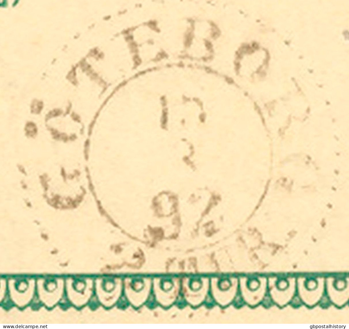 SCHWEDEN 1892 "MALMÖ" K1 U "GÖTEBORG 2 TUR." K2 Klar A. 5 (FEM) Öre Grün GA-Postkarte, Kab.    SWEDEN VILLAGE POSTMARKS - 1885-1911 Oscar II