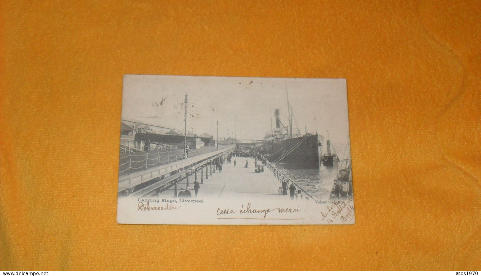 CARTE POSTALE ANCIENNE CIRCULEE DE 1903../ LANDING STAGE LIVERPOOL...VALENTINES SERIES..CACHET + TIMBRE - Liverpool